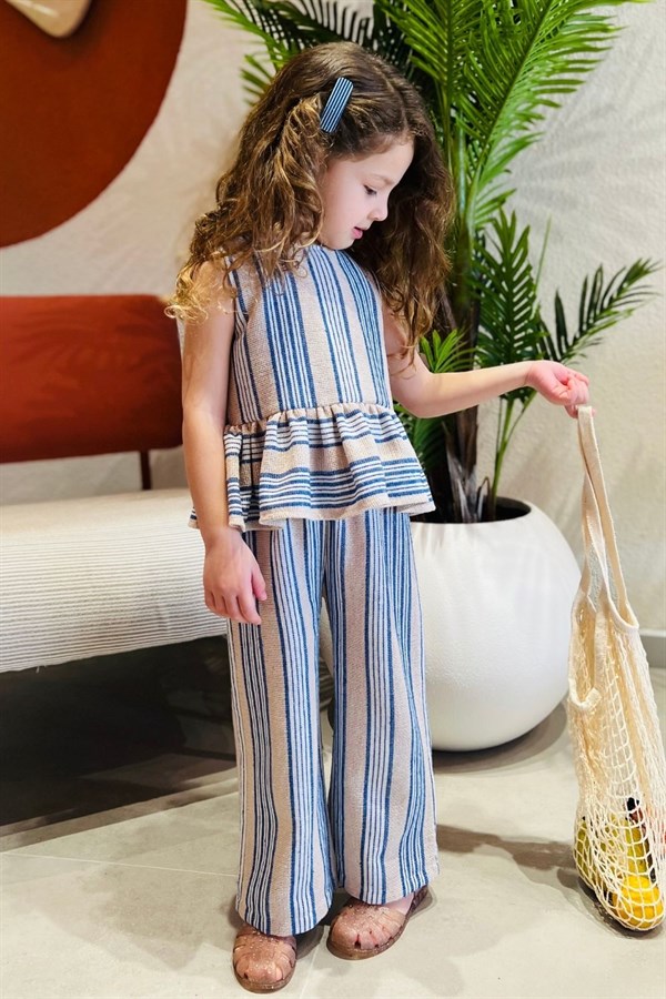 Kız Çocuk Çizgli İkili Takım