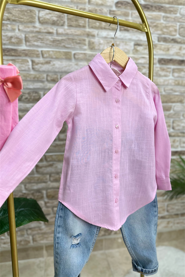 Kız Çocuk Çoraplı Takım Süveterli Tunik Gömlek