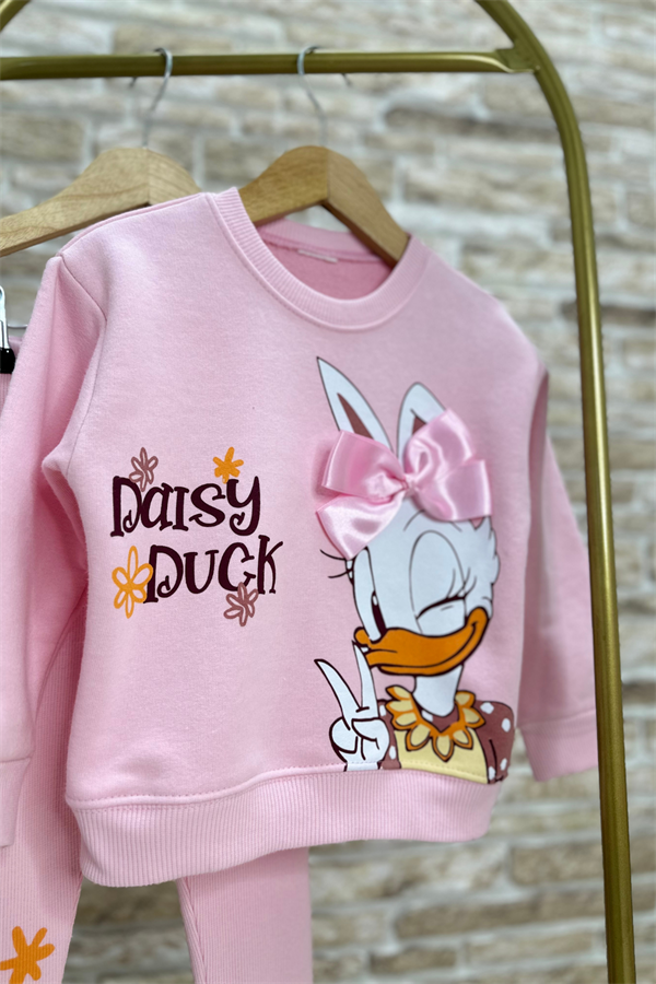 Kız Çocuk Daisy Baskı 3 iplik Taytlı Takım