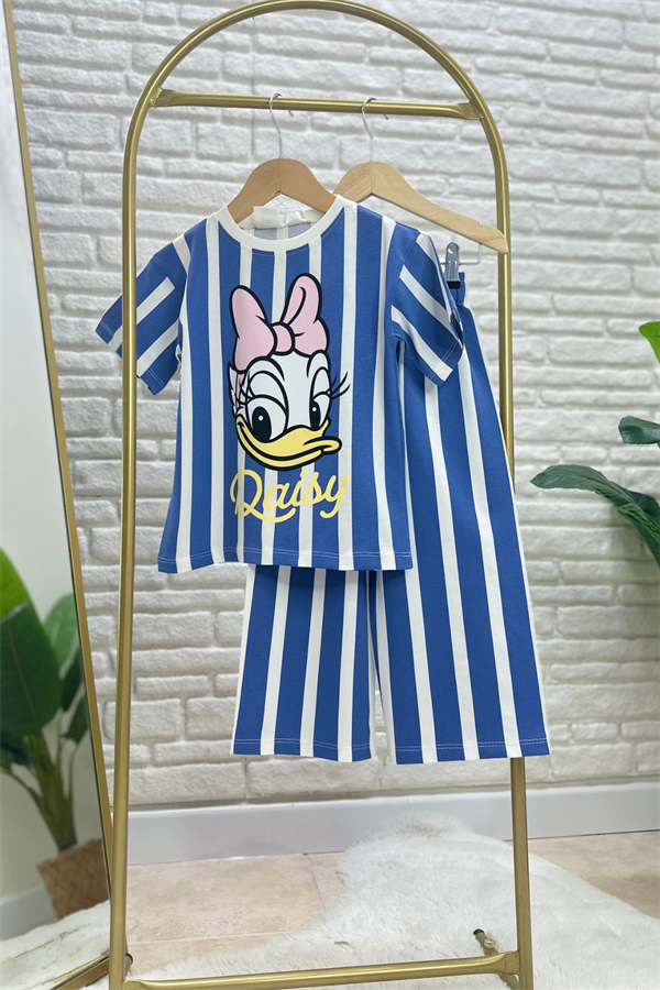 Kız Çocuk Daisy Çizgili İkili Takım