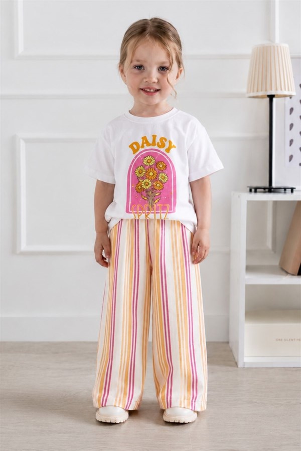 Kız Çocuk Daisy Müslin Pantolon Takım