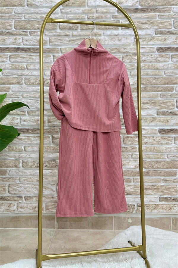 Kız Çocuk Fermuarlı Balıkçı Yaka Kaşkorse  Takım