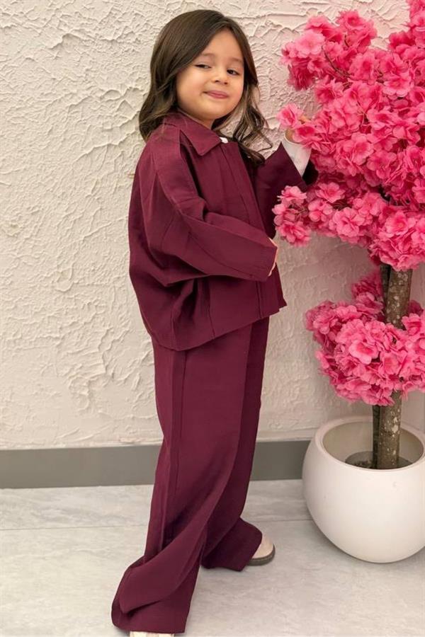 Unisex Fermuarlı Dokuma Bordo Takım