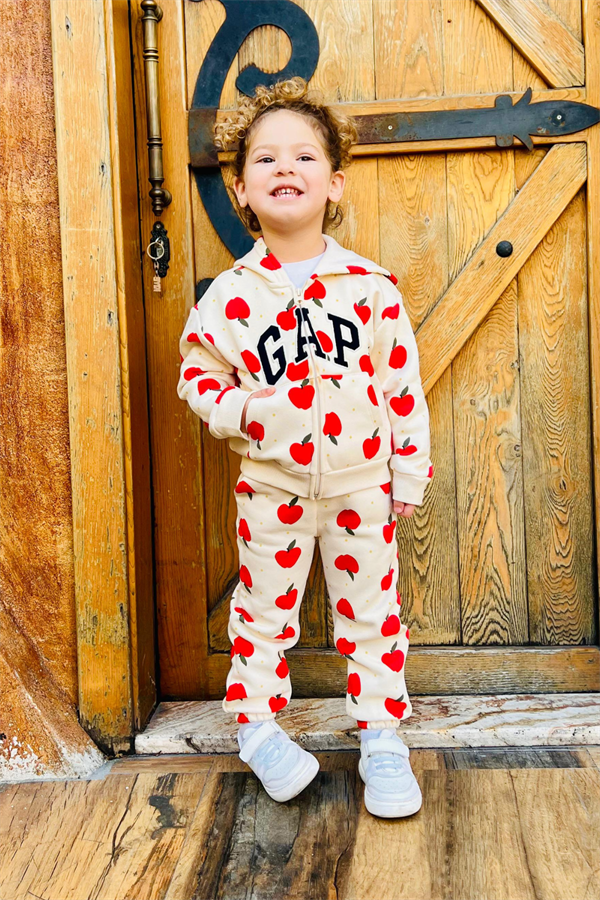 Kız Çocuk Fermuarlı İnce Şardonlu Gap Takım