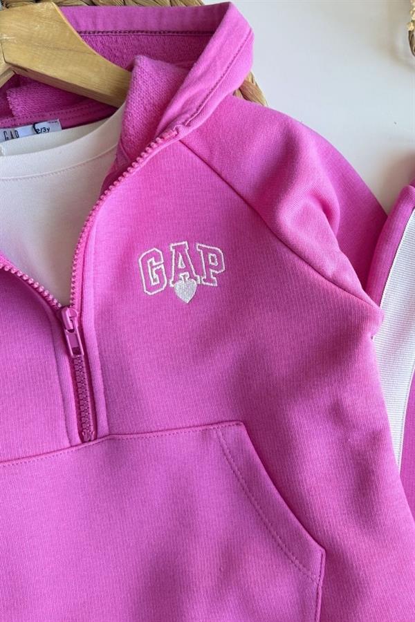Kız Çocuk Fermuarlı Pembe Gap Takım