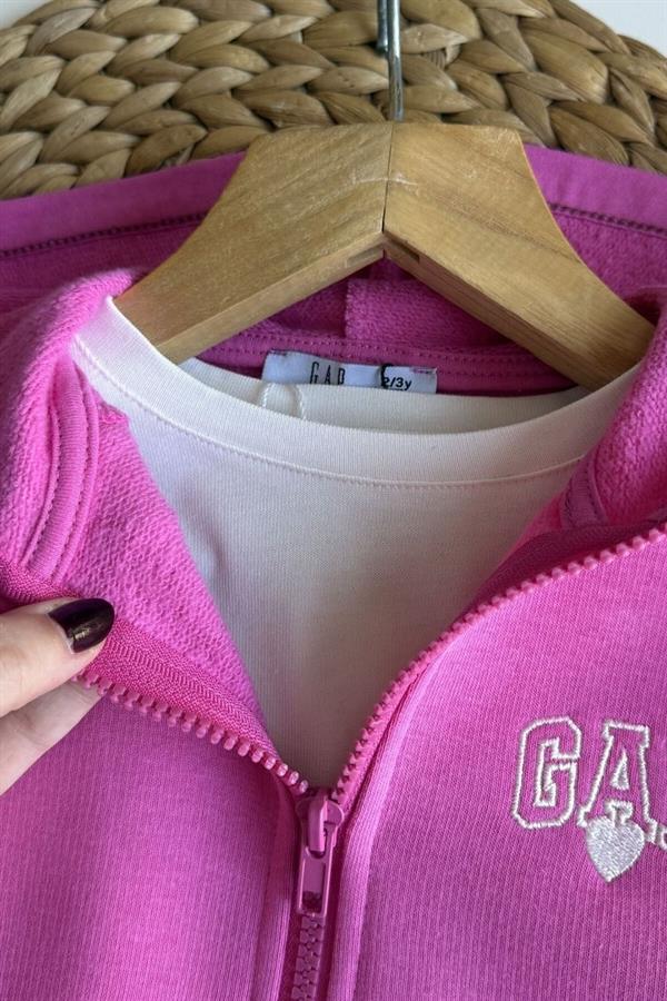 Kız Çocuk Fermuarlı Pembe Gap Takım