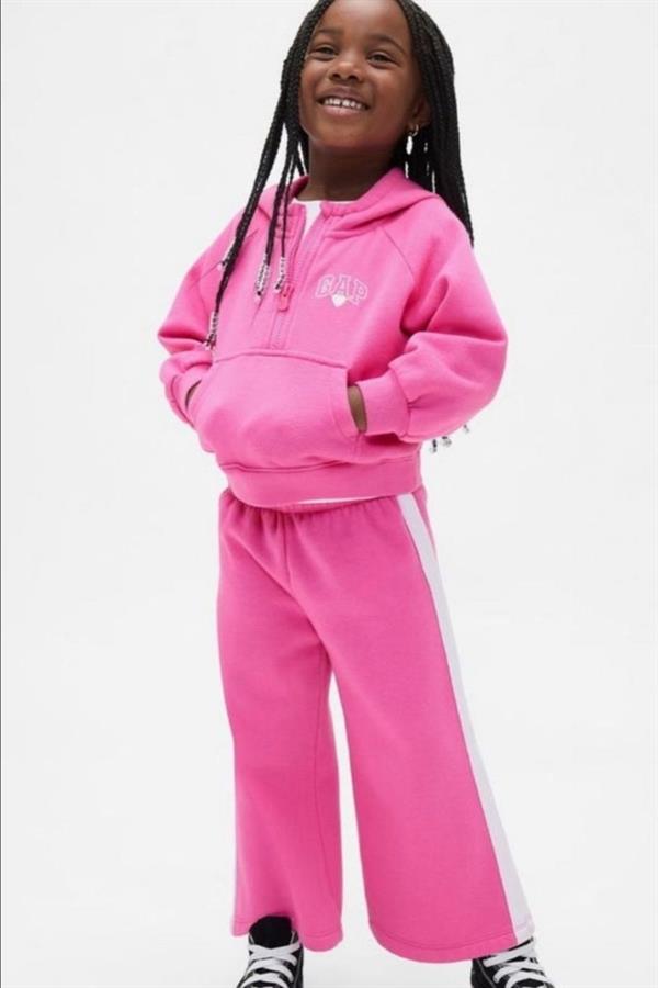 Kız Çocuk Fermuarlı Pembe Gap Takım