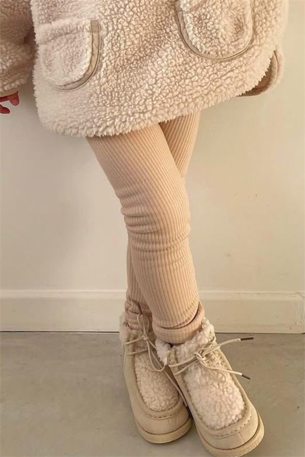 Kız Çocuk Fitilli Krem Tayt 