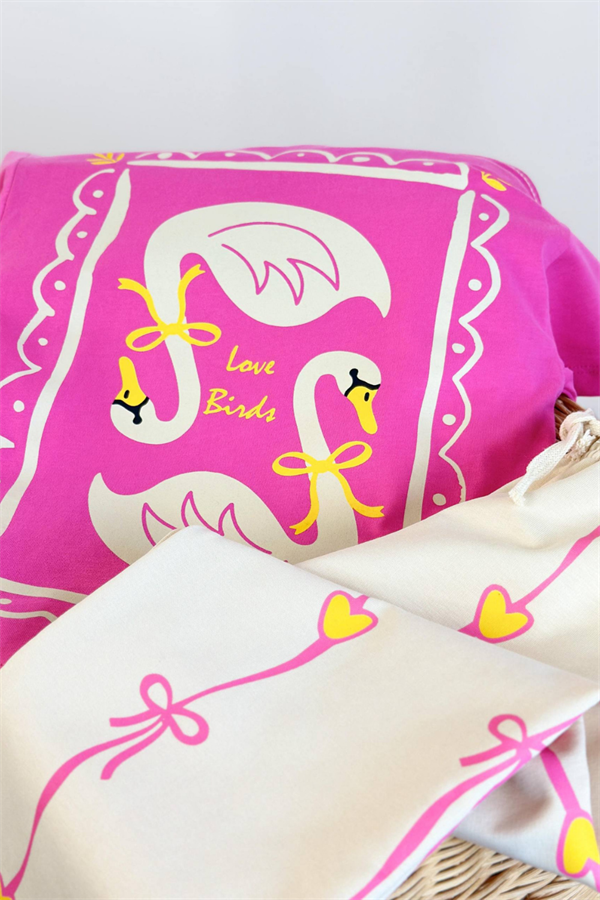 Kız Çocuk  Flamingo Pembe  İkili Takım