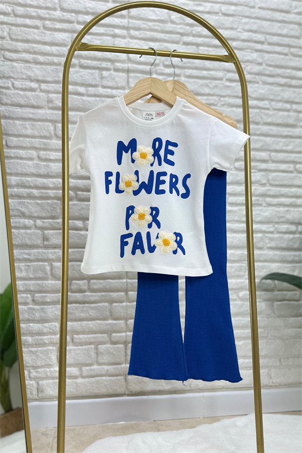 Kız Çocuk Flowers İspanyol Taytlı Takım