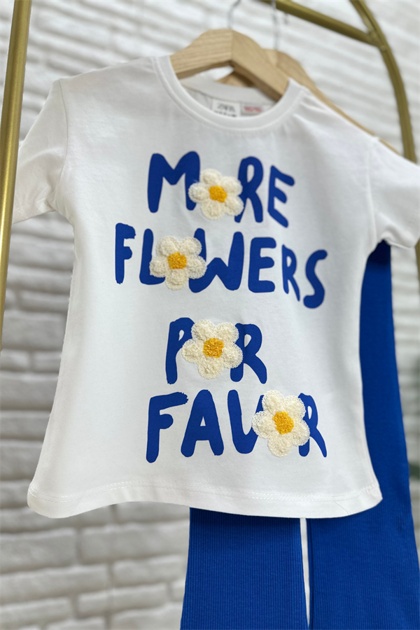 Kız Çocuk Flowers İspanyol Taytlı Takım