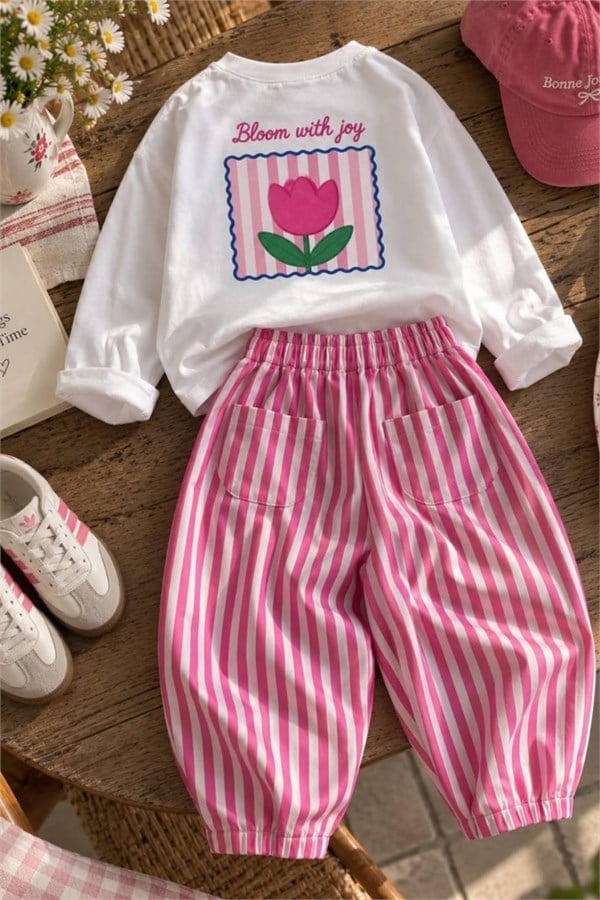 Kız Çocuk Gabardin Pantolon Takım