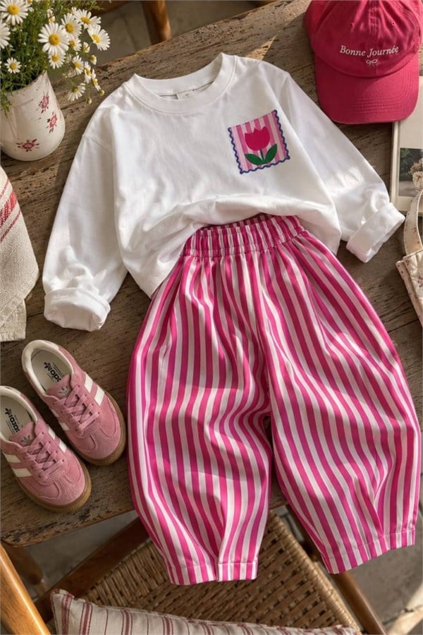 Kız Çocuk Gabardin Pantolon Takım