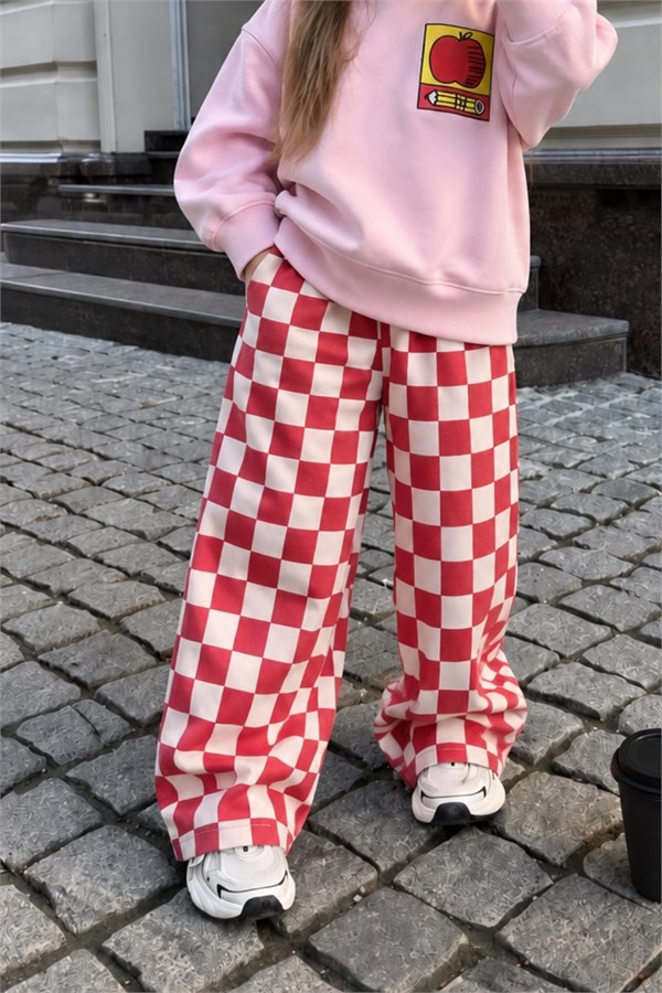 Kız Çocuk Gabardin Pantolonlu Pembe  Red Favs  Takım