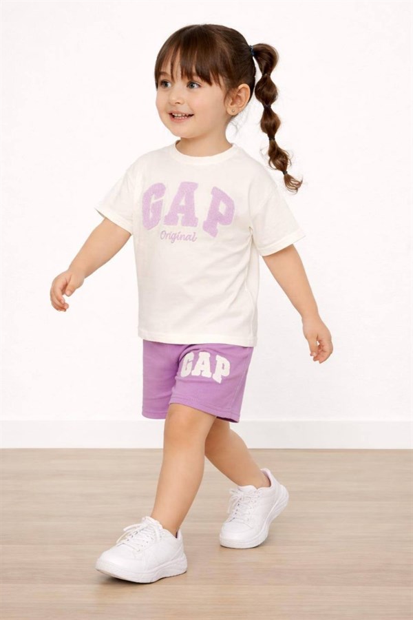 Kız Çocuk Gp Lila Şortlu Takım