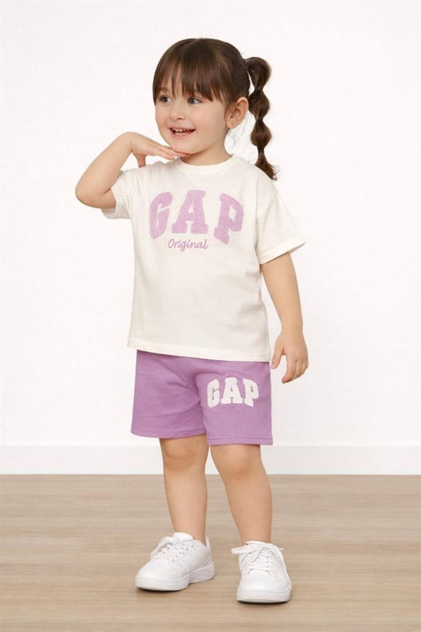Kız Çocuk Gp Lila Şortlu Takım