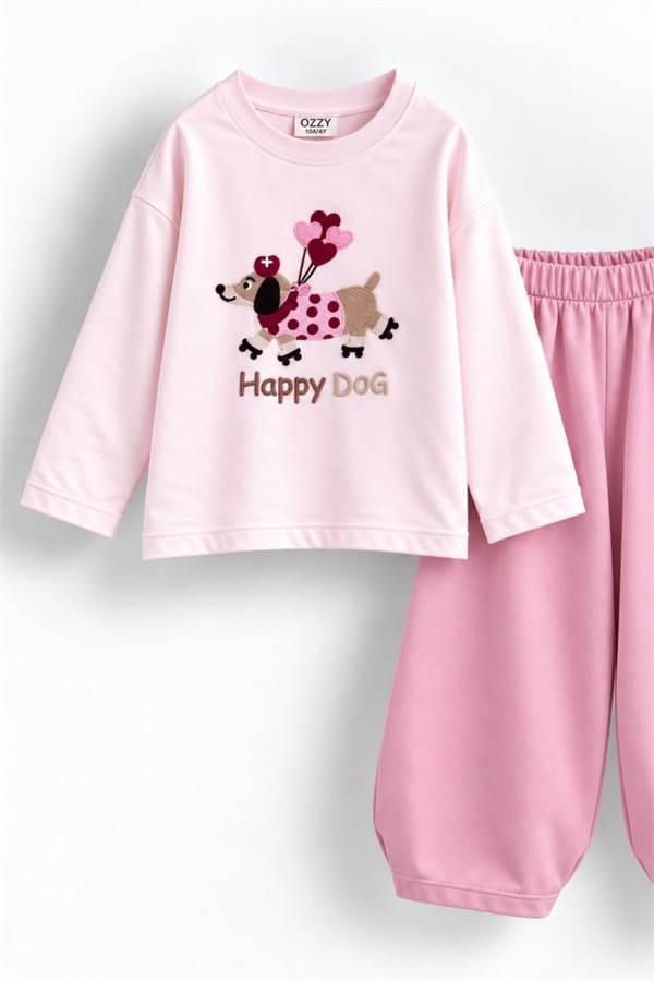 Kız Çocuk Happy Dog Pembe Takım