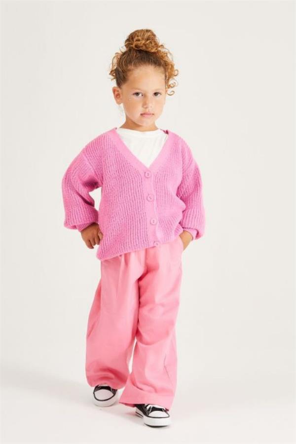 Kız Çocuk Hırkalı Jean Pembe Takım
