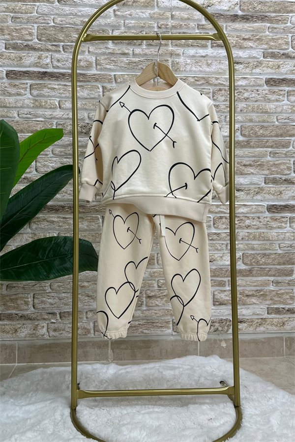 Kız Çocuk Kalpli İkili Takım