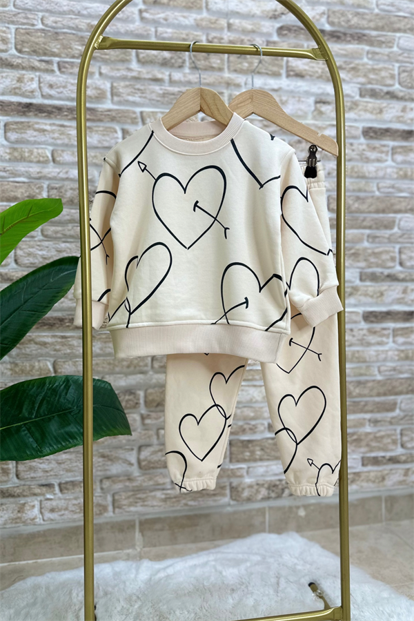 Kız Çocuk Kalpli İkili Takım