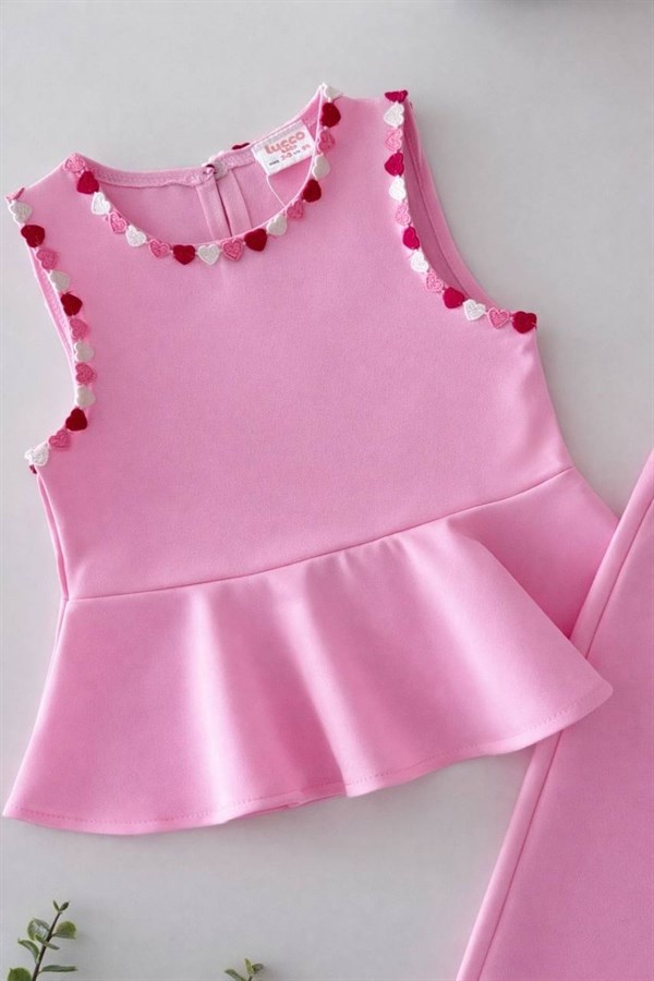 Kız Çocuk Kapli Pembe İkili Takım