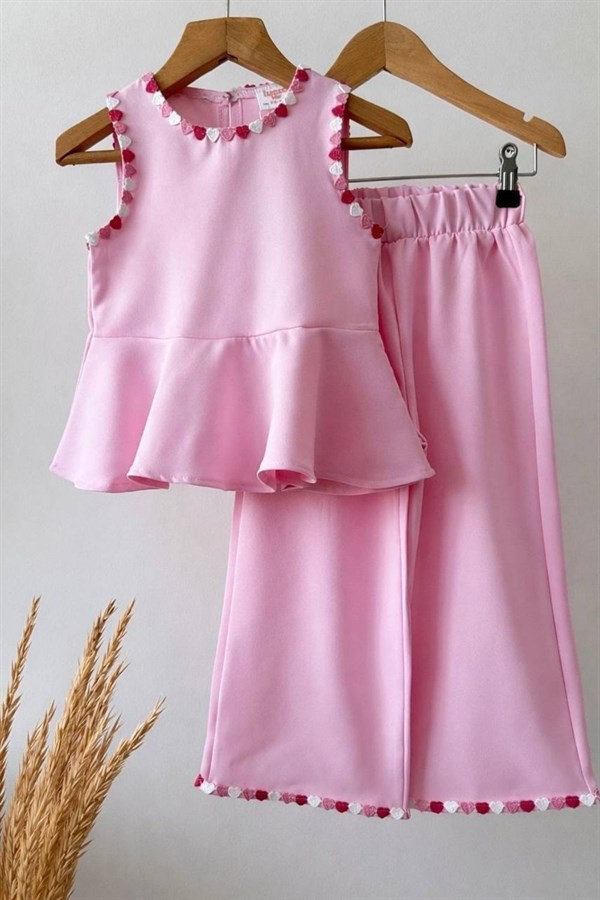 Kız Çocuk Kapli Pembe İkili Takım