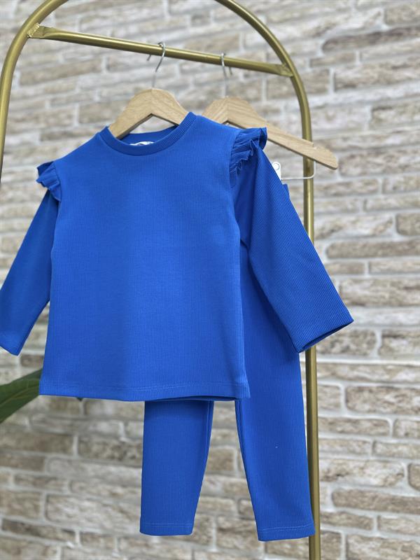 Kız Çocuk Kaşkorse Saks Taytlı Takım