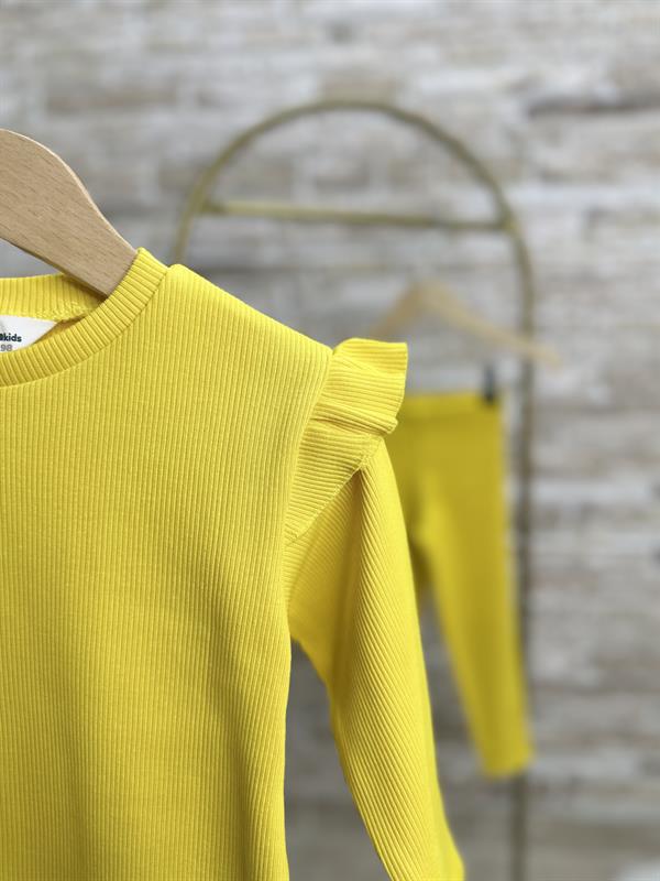 Kız Çocuk Kaşkorse Sarı Taytlı Takım