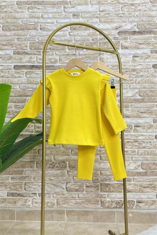 Kız Çocuk Kaşkorse Sarı Taytlı Takım
