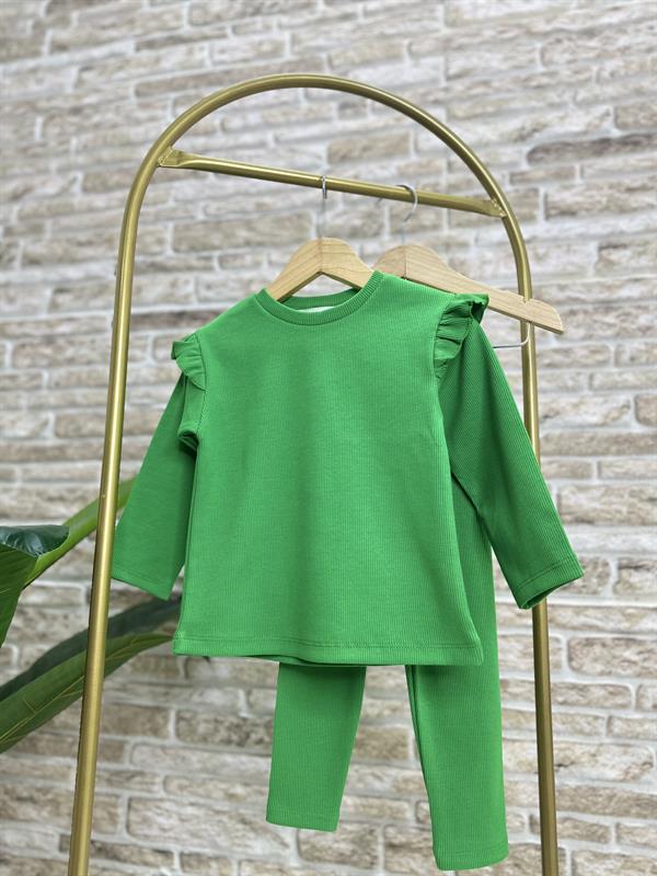 Kız Çocuk Kaşkorse Yeşil Taytlı Takım
