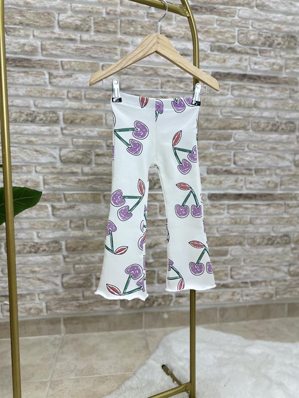 Kız Çocuk Kirazlı Lila Taytlı Takım