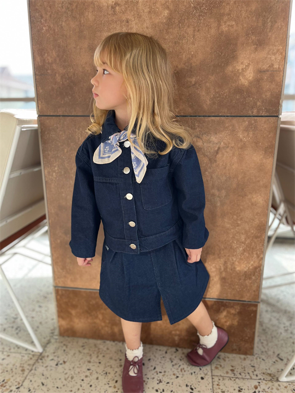 Kız Çocuk Laciel Denim Ceket Etekli Takım