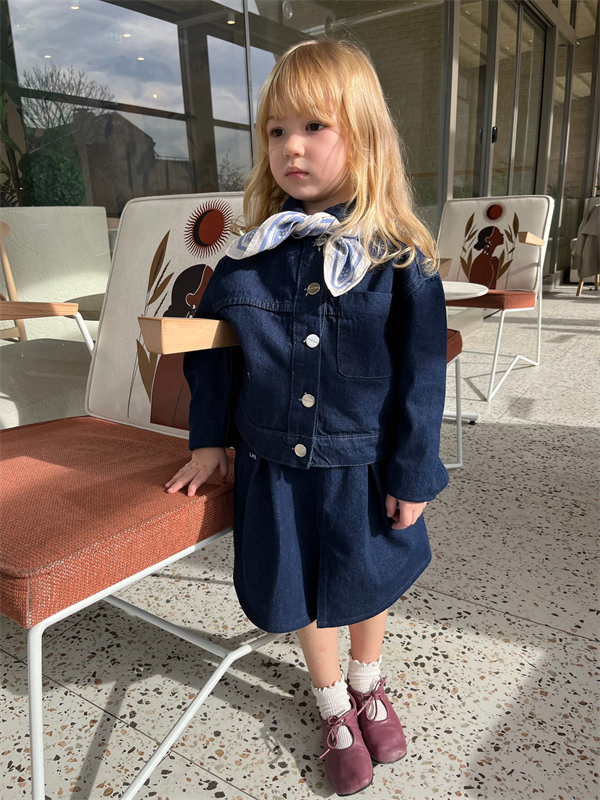 Kız Çocuk Laciel Denim Ceket Etekli Takım