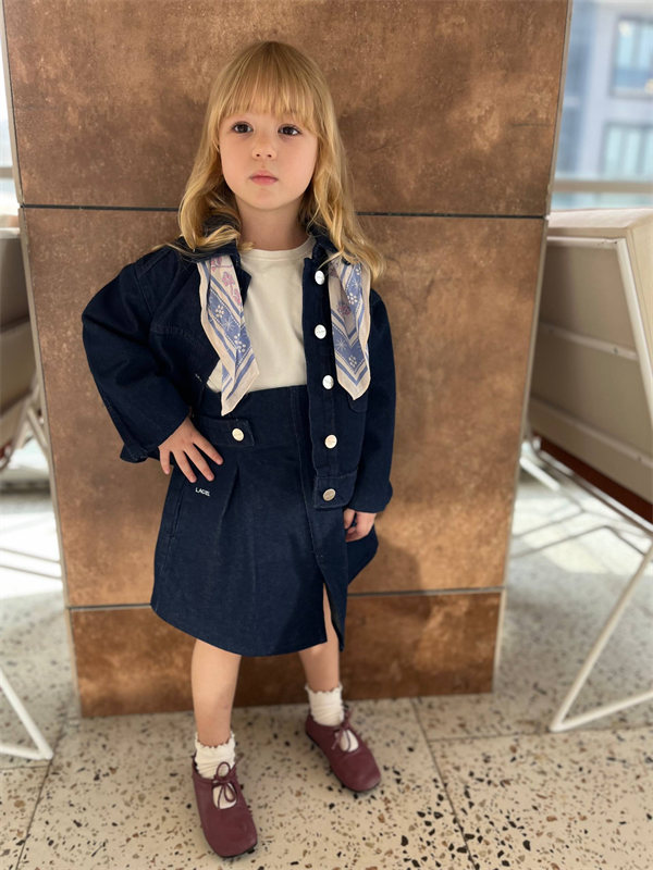 Kız Çocuk Laciel Denim Ceket Etekli Takım
