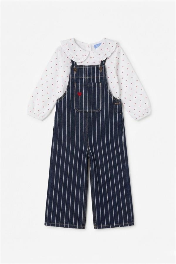 Kız Çocuk Laciel Denim Tulum Gömlek Dahil