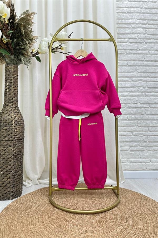 Kız Çocuk Laciel Mood Kapüşonlu Fuşya İkili Takım