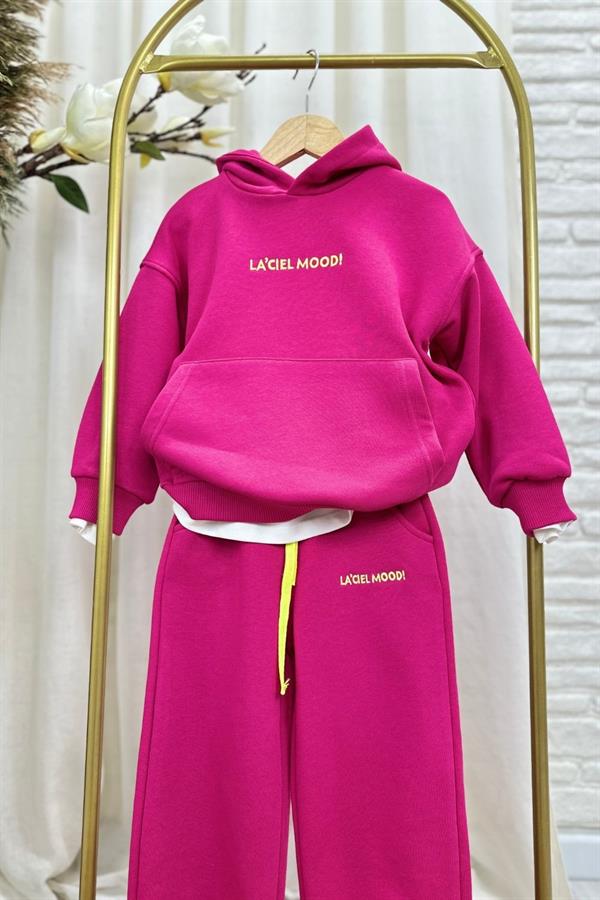 Kız Çocuk Laciel Mood Kapüşonlu Fuşya İkili Takım