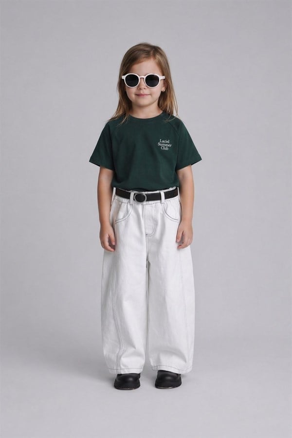 Kız Çocuk Laciel Summer Crop Baloon Jean Yeşil Takım