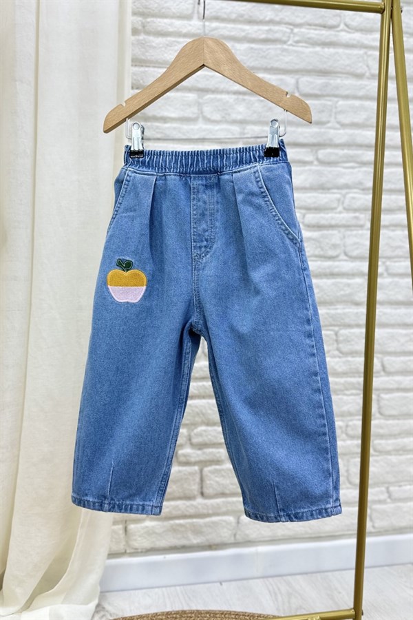 Kız Çocuk Laciel Tshirtlü Elmalı Jean Pantolon İkili Takım