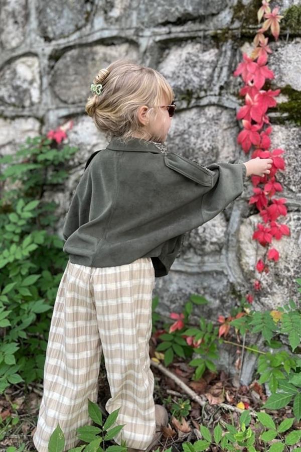 Kız Çocuk Lastikli Pötikareli Baloon Pantolon