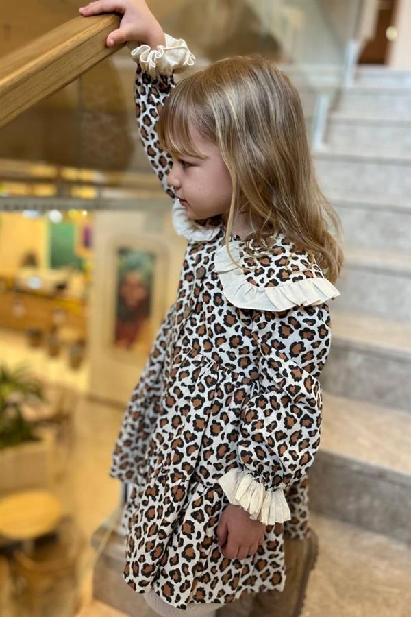 Kız Çocuk Leoparlı Elbise