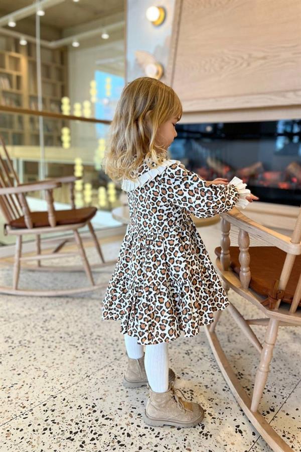 Kız Çocuk Leoparlı Elbise