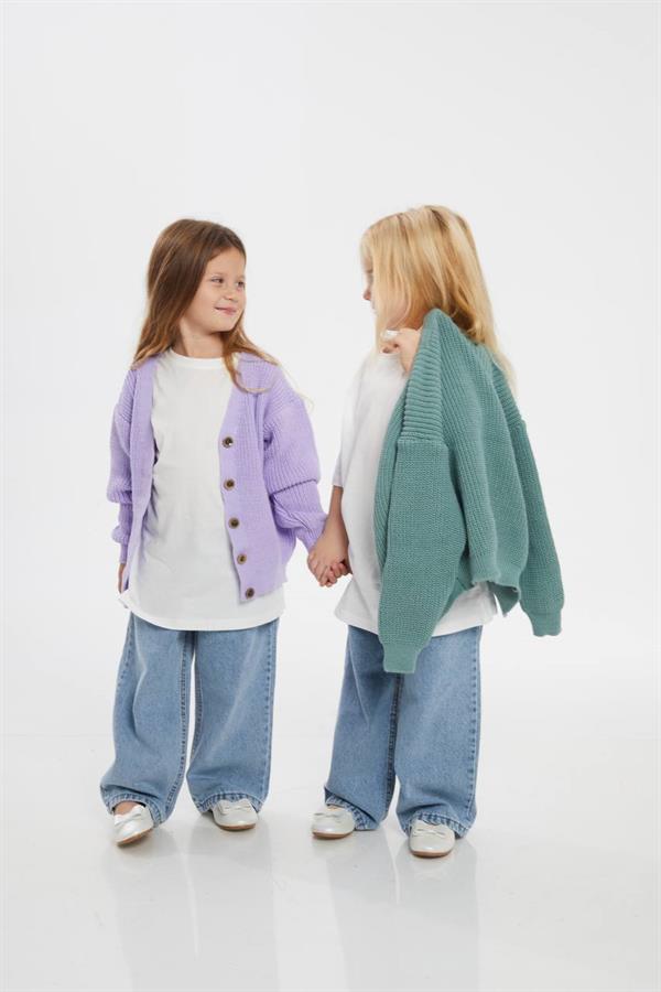 Kız Çocuk Lila Triko Hırka