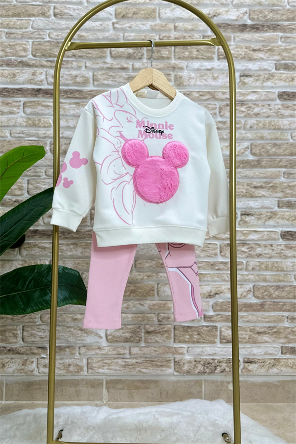 Kız Çocuk Minnie Baskı 3 iplik Taytlı Takım