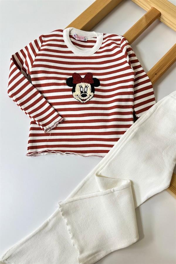Kız Çocuk Minnie Kirmit Taytlı Takım