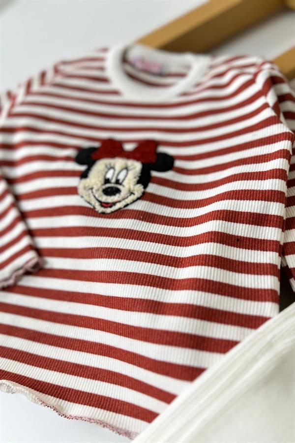 Kız Çocuk Minnie Kirmit Taytlı Takım
