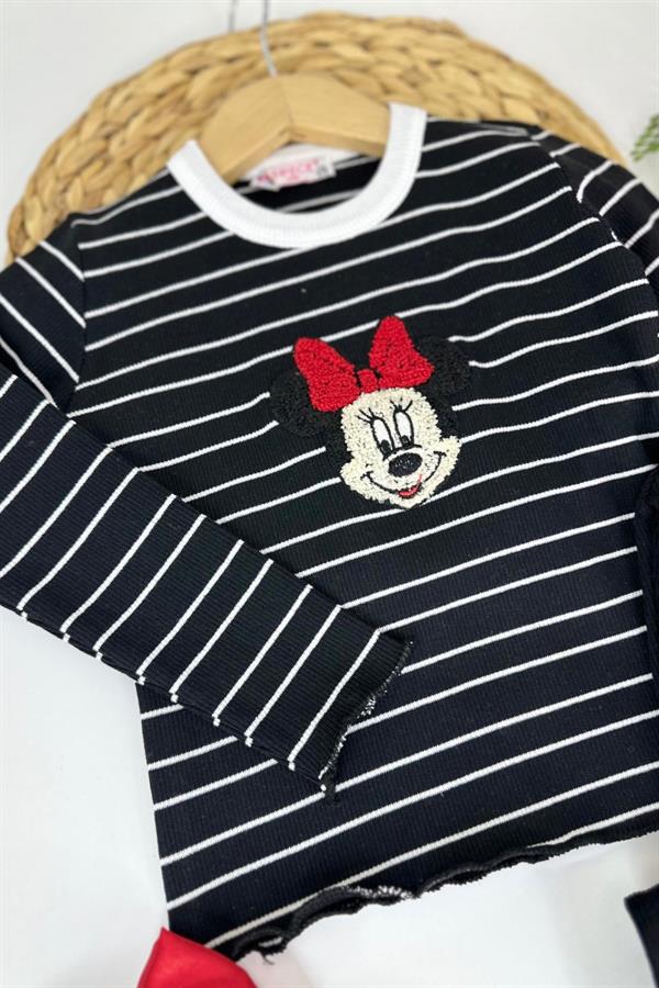 Kız Çocuk Minnie Siyah Taytlı Takım