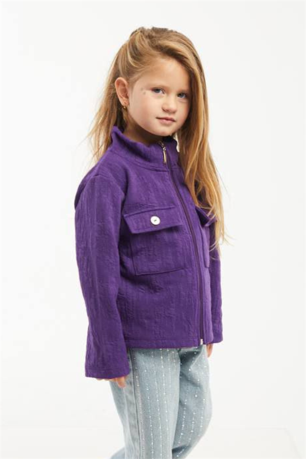 Kız Çocuk Mor Kapitone Ceket