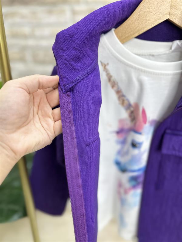 Kız Çocuk Mor Kapitone Ceket