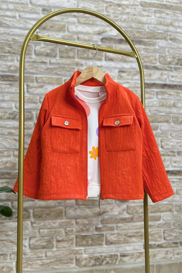 Kız Çocuk Neon Kapitone Ceket